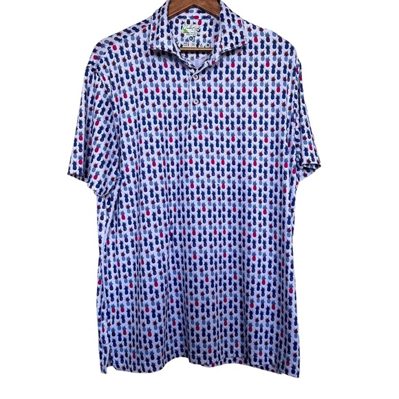 Tailorbyrd Other - Tailorbyrd Men’s Sz XL Performance Polo Golf Shirt Pineapples SPF+30